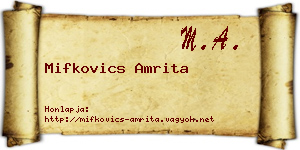 Mifkovics Amrita névjegykártya